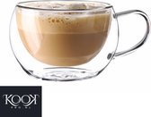 Kookpro Altom Andrea - Set van 2 Luxe Dubbelwandige Cappuccino Glazen 300ML - Koffie Glazen - Thee Glazen - Dubbelwandig Koffie Glas - Borosilicaatglas