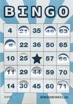 Bingokaarten 1-75 Karton | Blauw | Push-Out | 50 stuks