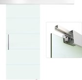 HOMCOM Glazen schuifdeur schuifdeur deur kamerdeur glas 4 stroken gesatineerd 2050 x 900 x 8 mm E7-0002n