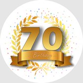 24x Verjaardag ronde stickers 70 jaar - Happy Birthday Feest Stickervellen Kinderen Volwassenen Cadeau Sticker