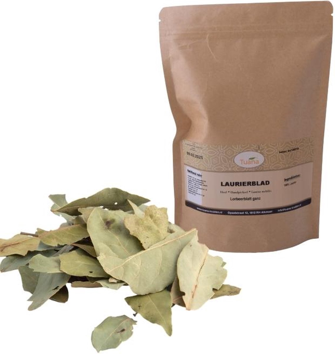 Goedkoopste Tuana Kruiden - Laurierblad Heel - Zak 250 Gram - Kruiden Zonder Zout - KZ0167