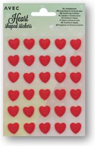 Hartstickers - Hartjes - 3D stickers - Versieren - Knutselen - Feestdagen - Liefde - Love - Heart shaped stickers - 30 stuks - Rood.