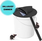 Olenka - Diervriendelijke Muizenval - Rattenval - Muizenverjager - Inclusief Emmer - Voor Binnen en Buiten - Verbeterd Model 2023 - Inclusief E-Book - Zwart