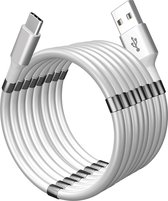 KabelCenter High Speed USB C Oplaadkabel - 1.8 Meter - Magnetische Koppelingen 3.1A Fast Charging - Super Eenvoudig Oprolbaar