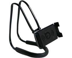 Lazy neck telefoonhouder - smartphone houder voor je nek - cadeau - buigbaar en universeel - Nekouder - Zwart