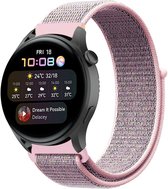 Nylon Smartwatch bandje - Geschikt voor  Huawei Watch 3 - Pro nylon band - pink sand - Strap-it Horlogeband / Polsband / Armband