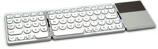 Case2go - Universeel Inklapbaar Bluetooth Toetsenbord met Touchpad - QWERTY Opvouwbaar Keyboard voor IOS, Android en Windows - Oplaadbaar - Zilver