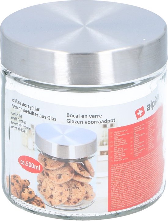 12x bocaux / bocaux de rangement de luxe en verre 500 ml - 1,2 litre - 12 cm - Bidons alimentaires / bocaux de rangement avec couvercle hermétique