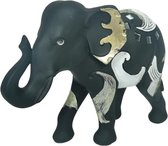 Beeld olifant polyresin design Luxor - 17x8x18 cm - Decoratief beeld olifant - Olifanten beeld - Dieren beeld