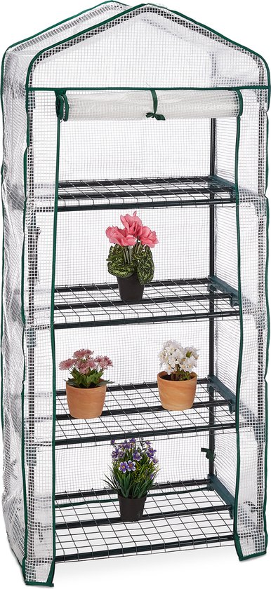 Kleine foliekas balkon, tomatenkas, stabiel, 5 planken, broeikas, 69 x
