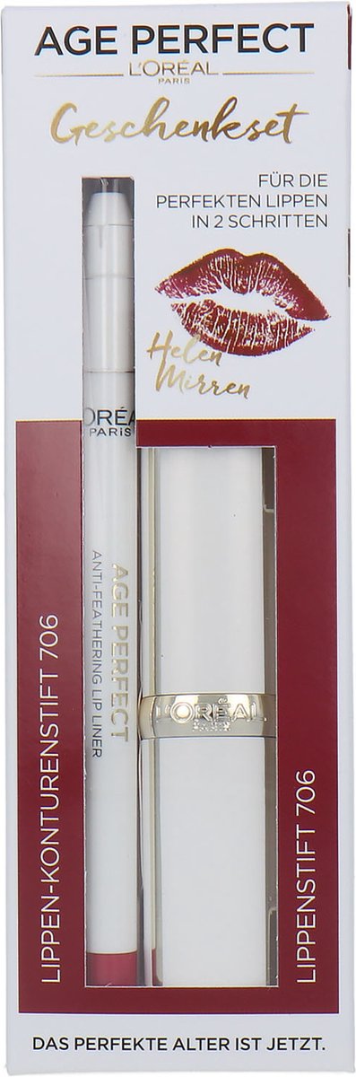 L'Oréal Age Perfect Lipstick + Lipliner Cadeauset - 706 Perfect Burgundy