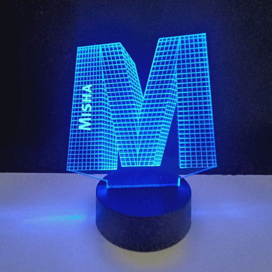 3D LED Lamp - Letter Met Naam - Misha