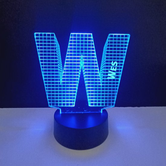 3D LED Lamp - Letter Met Naam - Wes