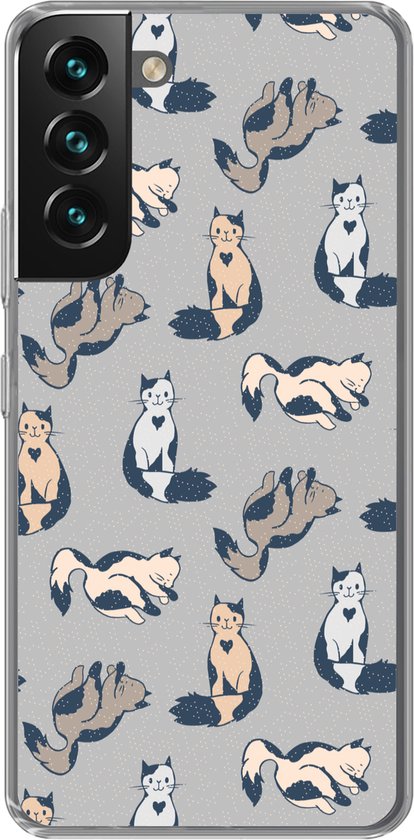 Coque Samsung Galaxy S22 Plus Motif Chat Cœur Garçons
