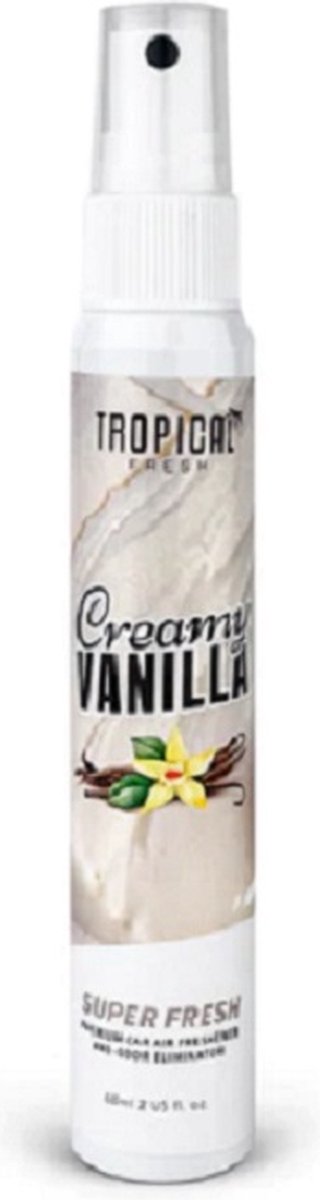 Tropical Fresh Premium Auto Parfum 60ML - Spray - Auto geur - Luchtverfrisser - Creamy Vanilla