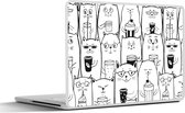 Laptop sticker - 15.6 inch - Puber - Kat - Drinken - Patronen - 36x27,5cm - Laptopstickers - Laptop skin - Cover