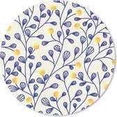 Muismat - Mousepad - Rond - Patronen - Geel - Minimalistisch - 40x40 cm - Ronde muismat