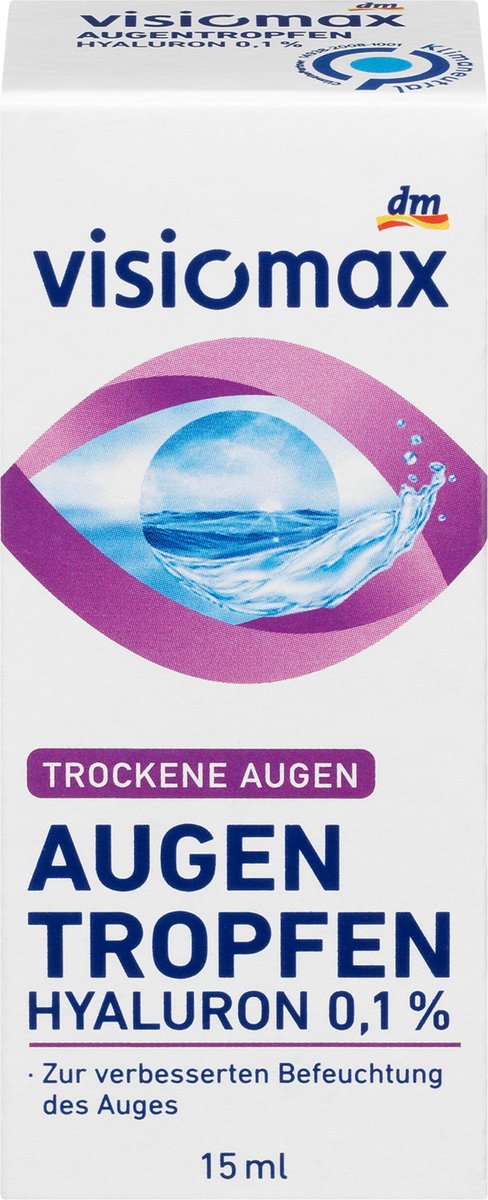 VISIOMAX Oogdruppels met 0,1% hyaluronzuur, 15 ml