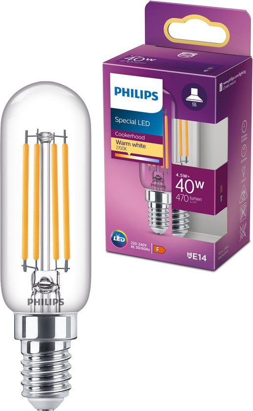 uitglijden Eenheid Aja Philips LED Lamp Buis E14 - Buislamp geschikt voor afzuigkap - 4W vervangt  40W - Warm... | bol.com