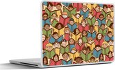 Laptop sticker - 17.3 inch - Patronen - Boek - Kinderen - Jongens - Lezen - Kids - Jongetje - 40x30cm - Laptopstickers - Laptop skin - Cover
