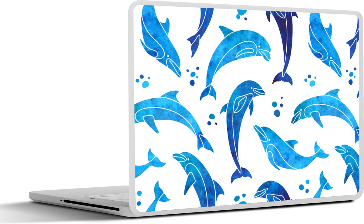 Laptop sticker - 12.3 inch - Meisjes - Dolfijn - Dieren - Patronen - Girl - Kids - Kinderen - 30x22cm - Laptopstickers - Laptop skin - Cover