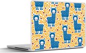 Laptop sticker - 11.6 inch - Meisjes - Lama - Planten - Patronen - Girl - Kids - Kinderen - Meiden - 30x21cm - Laptopstickers - Laptop skin - Cover