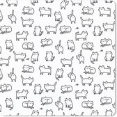 Bol.com Muismat Klein - Meiden - Kat - Patronen - Girl - Kids - Kinderen - 20x20 cm aanbieding