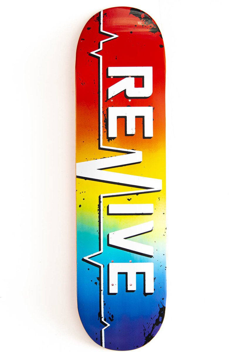 ReVive Skateboard Deck Rainbow Lifeline 8.25 + Gratis Griptape, Skateboard voor gevorderde , beginner , jongens , meisjes , heren of dames. Street & Park Skateboarding