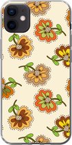 Geschikt voor iPhone 12 mini hoesje - Design - Bloemen - Retro - Vintage - Siliconen Telefoonhoesje