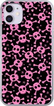Geschikt voor iPhone 11 hoesje - Meisje - Piraten - Roze - Patronen - Girl - Kind - Kinderen - Siliconen Telefoonhoesje