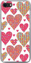 Geschikt voor iPhone SE 2020 hoesje - Meisje - Hart - Love - Patronen - Girl - Kids - Kinderen - Kind - Siliconen Telefoonhoesje