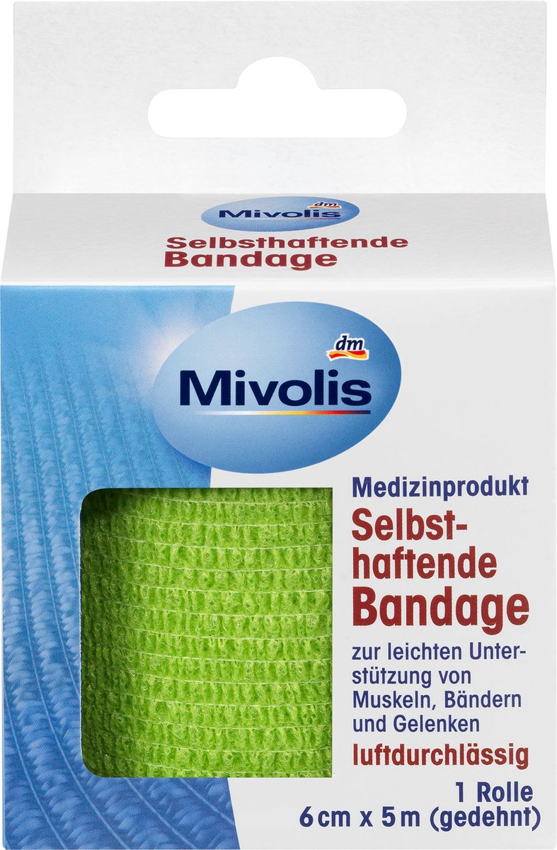 Mivolis Zelfklevend verband 6cm x 5m (uitgerekt) 1 rol 5m