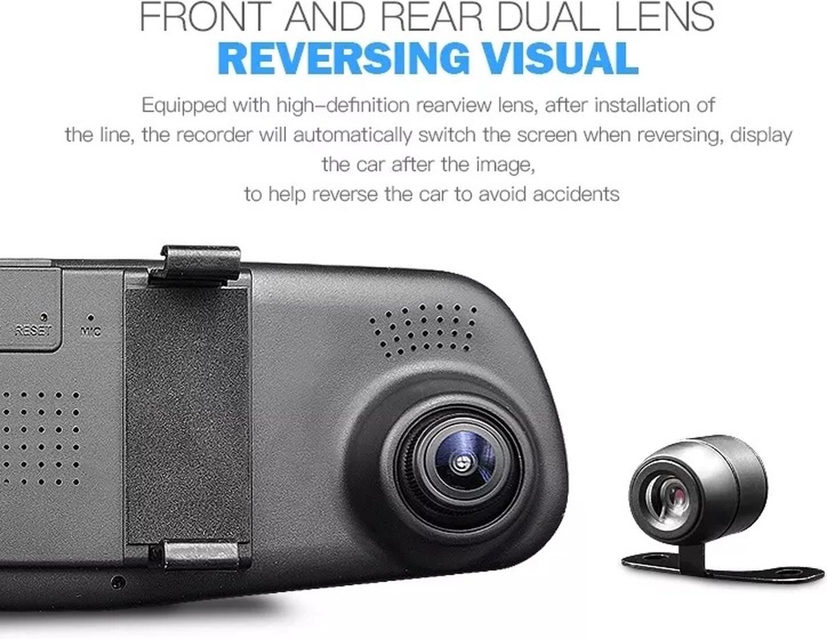 TechU Dashcam Voor en Achter Camera - M31 Zwart thumbnail 6