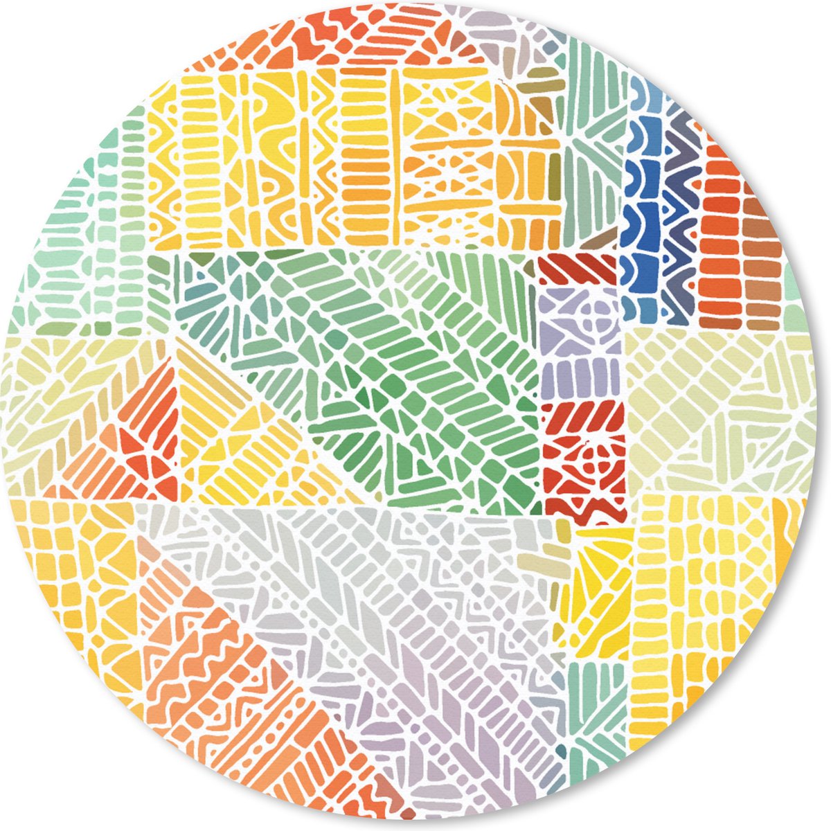 Muismat rond 30x30 cm - Mousepad Patronen - Mozaïek - Abstract - Ronde muismatten