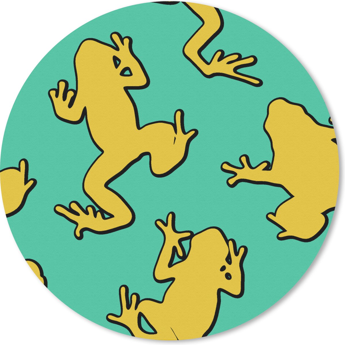 Muismat rond 30x30 cm - Mousepad Patroon - Jungle - Kikkers - Ronde muismatten