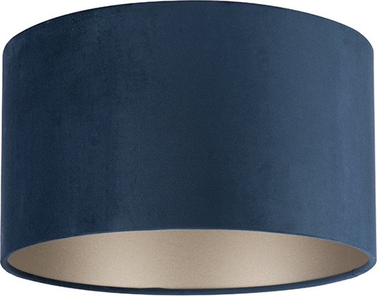 Uniqq Lampenkap velours konings blauw Ø 35 cm – 20 cm hoog
