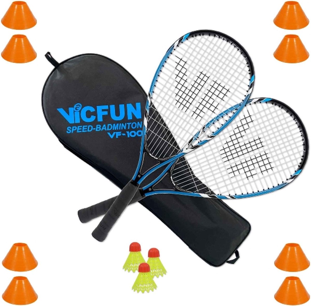 Victor Speedbadmintonset - Blauw - Outdoor