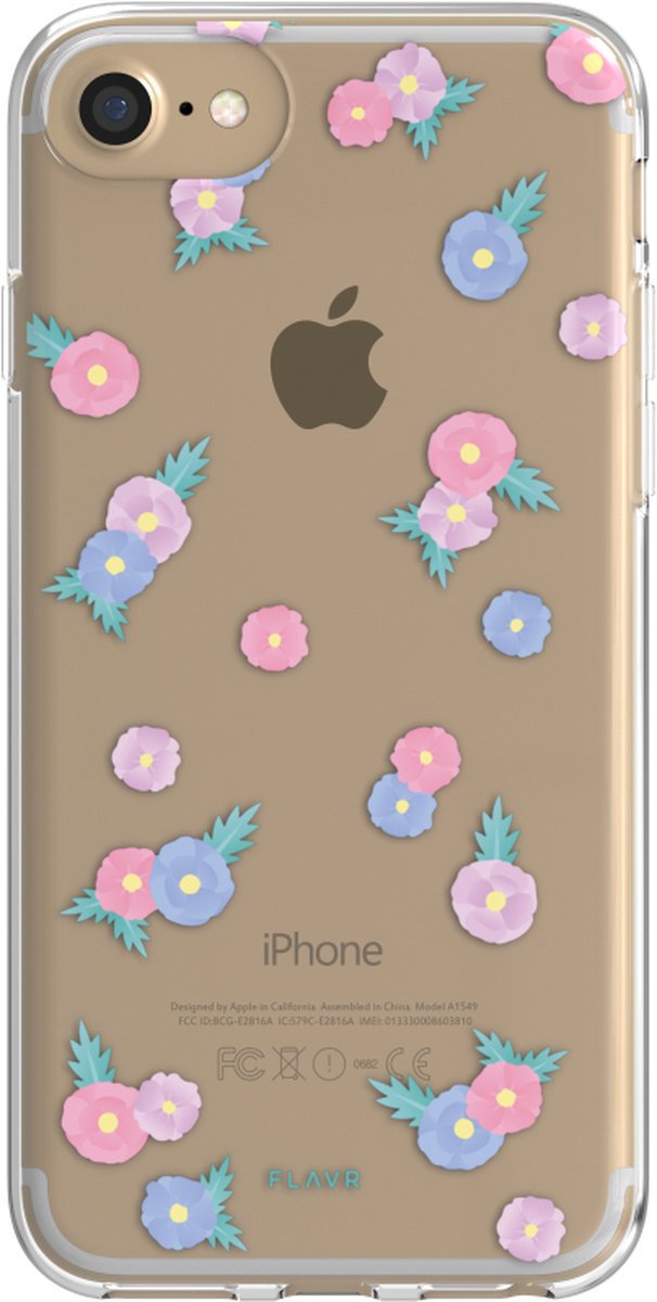 Apple iPhone 8 Hoesje - FLAVR - iPlate Serie - TPU Backcover - Tiny Flowers - Hoesje Geschikt Voor Apple iPhone 8