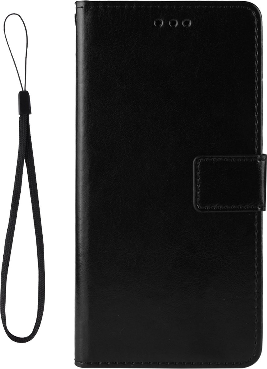 Mobigear Telefoonhoesje geschikt voor Apple iPhone 11 Hoesje | Mobigear Wallet Bookcase Portemonnee | Pasjeshouder voor 3 Pasjes | Telefoonhoesje voor Pinpas / OV Kaart / Rijbewijs - Zwart
