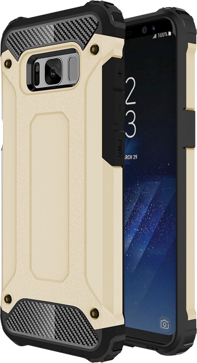 Mobigear Hoesje geschikt voor Samsung Galaxy S8 Telefoonhoesje Hardcase | Mobigear Outdoor Backcover Shockproof | Schokbestendig Galaxy S8 Telefoonhoesje | Anti Shock Proof - Goud