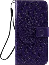 Mobigear Telefoonhoesje geschikt voor Samsung Galaxy S20 Plus Hoesje | Mobigear Sunflower Bookcase Portemonnee | Pasjeshouder voor 2 Pasjes | Telefoonhoesje voor Pinpas / OV Kaart / Rijbewijs - Paars