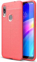 Mobigear Luxury Telefoonhoesje geschikt voor Xiaomi Redmi 7 Hoesje Flexibel TPU Backcover - Rood