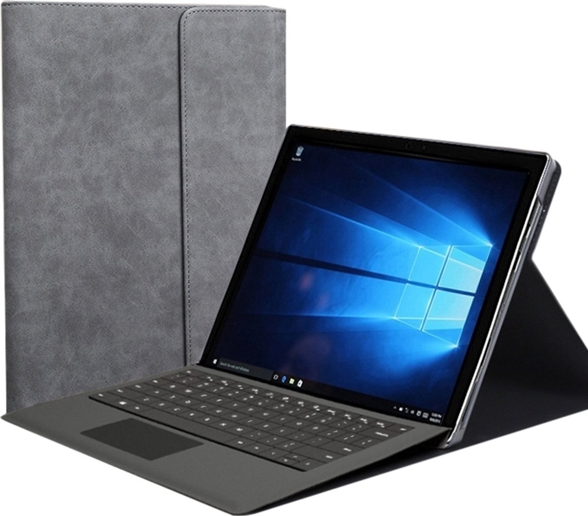Mobigear Tablethoes geschikt voor Microsoft Surface Pro 6 Hoes | Mobigear Envelope Bookcase - Grijs