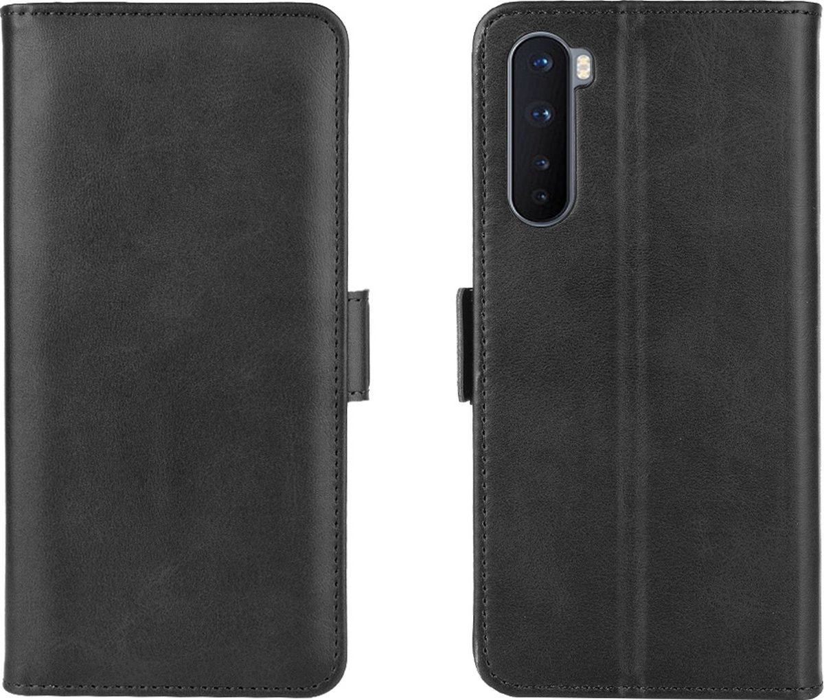 Mobigear Telefoonhoesje geschikt voor OnePlus Nord Hoesje | Mobigear Slim Magnet Bookcase Portemonnee | Pasjeshouder voor 3 Pasjes | Telefoonhoesje voor Pinpas / OV Kaart / Rijbewijs - Zwart