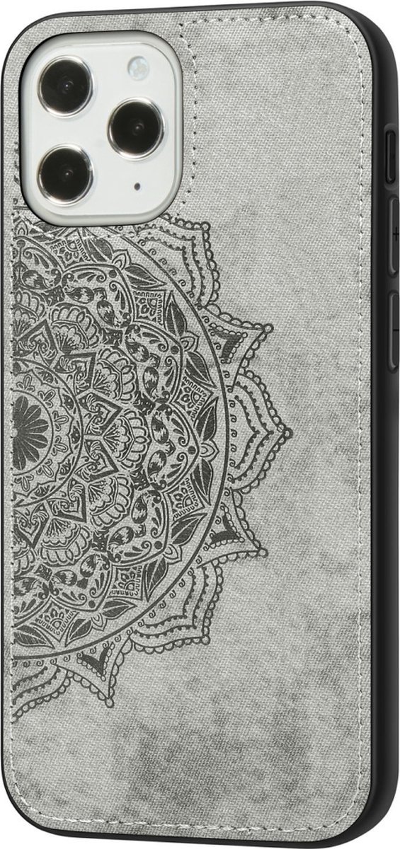 Mobigear Hoesje geschikt voor Apple iPhone 12 Pro Max Telefoonhoesje Hardcase | Mobigear Mandala Backcover | iPhone 12 Pro Max Case | Back Cover - Grijs