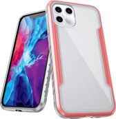 Mobigear Hoesje geschikt voor Apple iPhone 12 Pro Max Telefoonhoesje Hardcase | Mobigear Metal Tough Backcover Shockproof | Schokbestendig iPhone 12 Pro Max Telefoonhoesje | Anti Shock Proof - Transparant /Roze | Transparant,roze