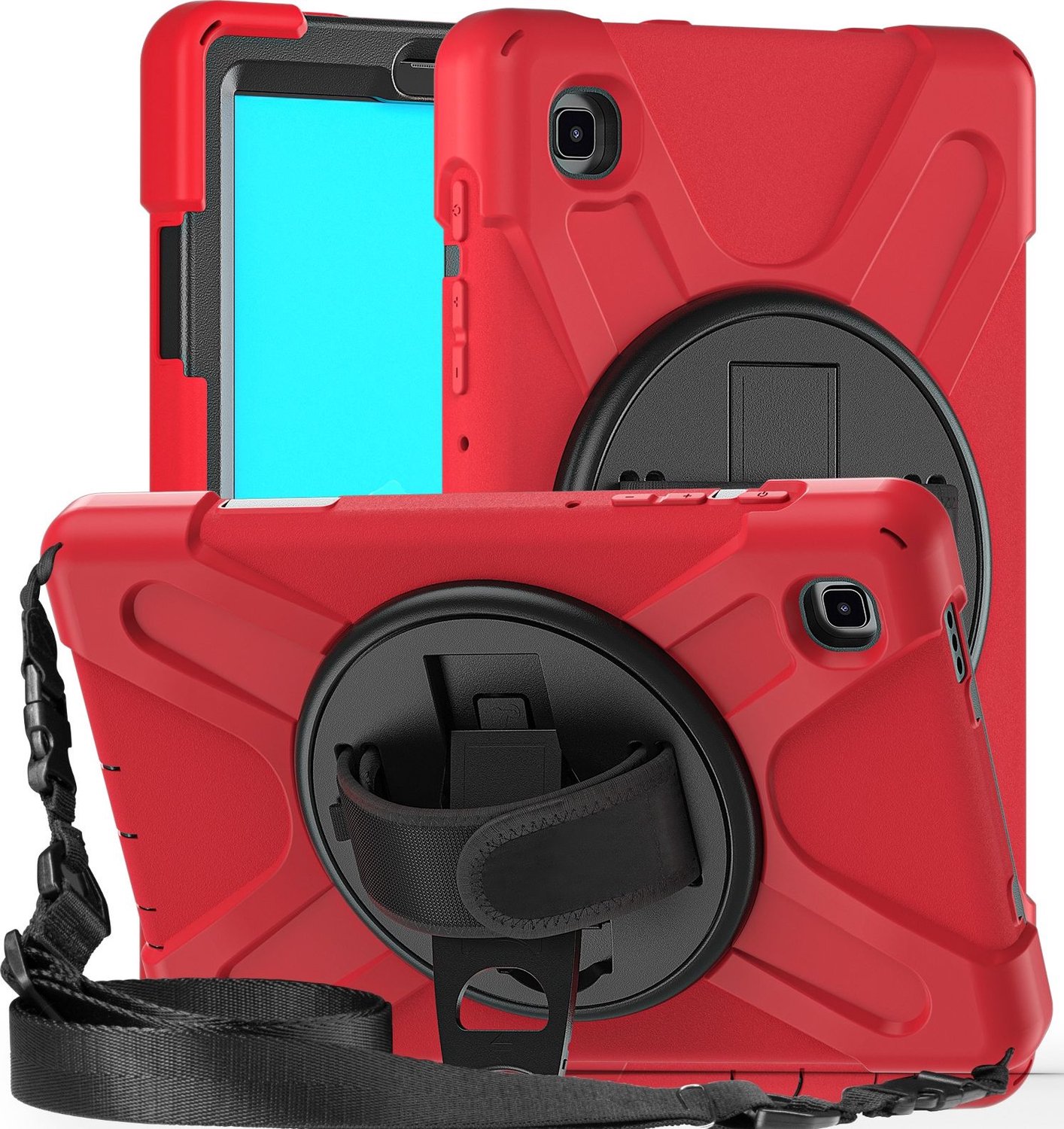 Mobigear SureGrip XGuard Tablethoes geschikt voor Samsung Galaxy Tab A7 Lite Hardcase Backcover + Schouderband + Standaard - Rood