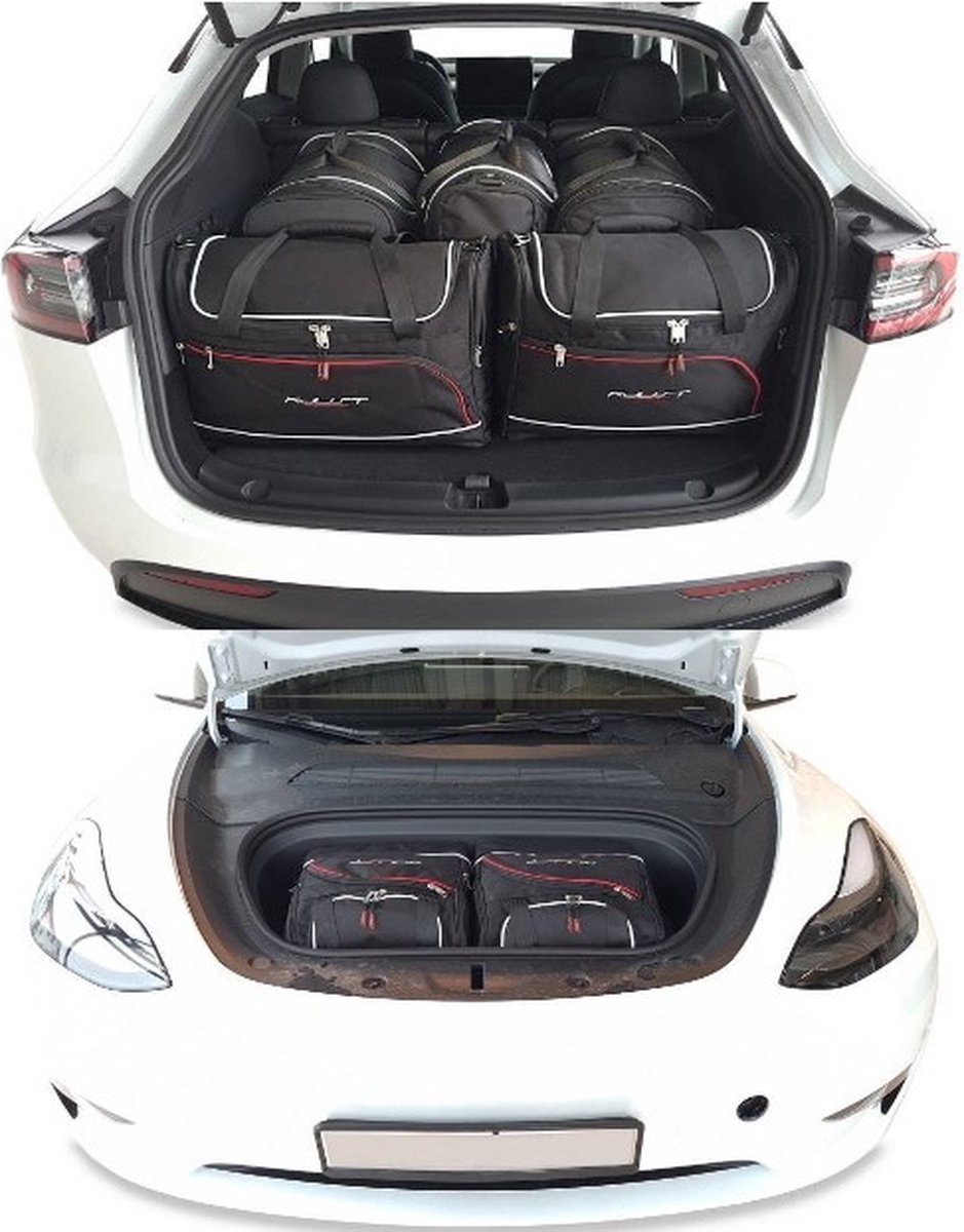 Tesla Model Y Reistassen op maat 9-delig Trunk en Frunk Organizer Weekendtassen Auto Interieur Accessoires