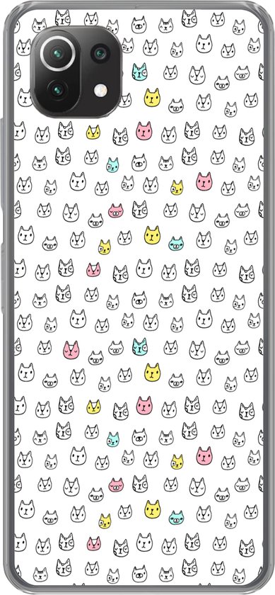 Xiaomi Mi 11 Lite - Fille - Chat - Animaux domestiques - Motifs - Fille - Kids - Enfants - Coque de téléphone en Siliconen