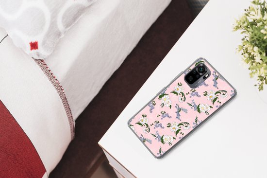 Coque Xiaomi Redmi Note 10 Pro - Motifs - Forget me nots - Fleurs - Fille - Kids - Enfants - Coque de téléphone en Siliconen
